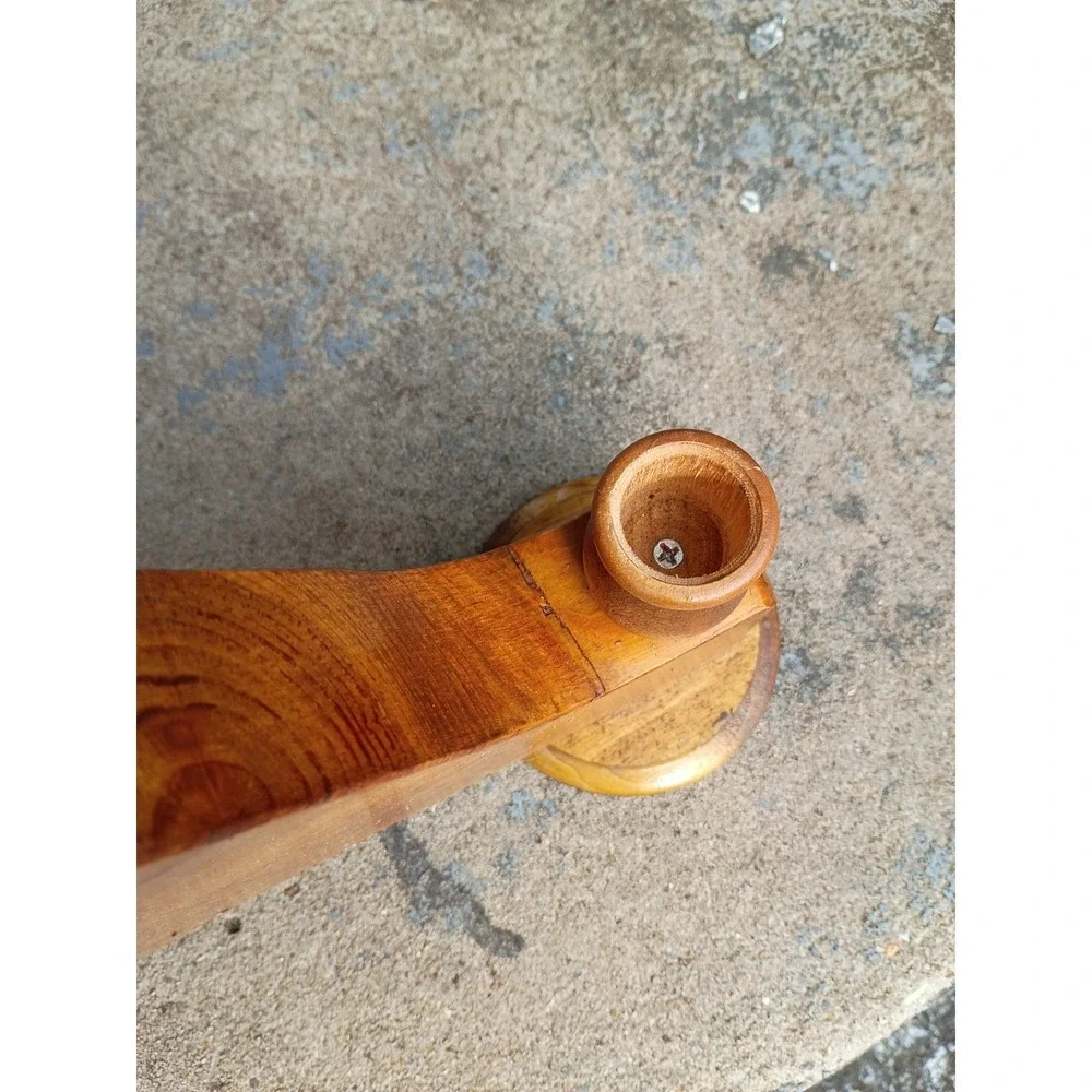 Vintage Cottage Core Heart Wood Candelabra Stick Holder 20.5